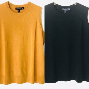 Lot of 2 Land's End 100% Cashmere Crew Neck Vest